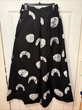 Black and White wide leg pant batik dyed